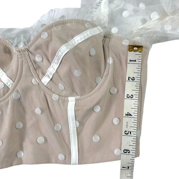 White Sheer Polka Dot Top - Picture 8 of 12